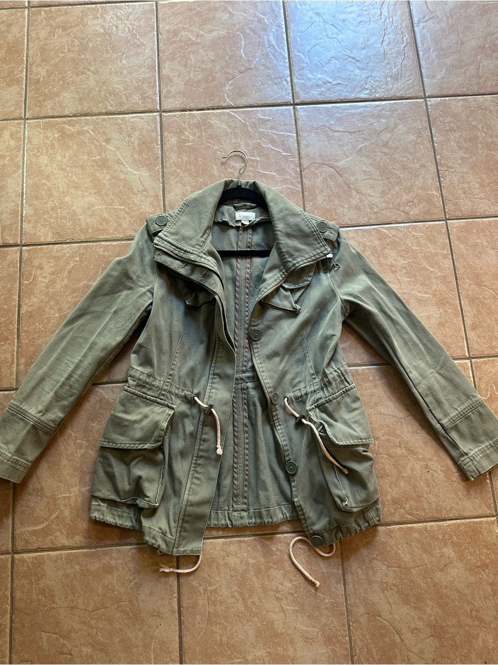 Witchery Olive Green Utility Jacket with Drawstring Waist